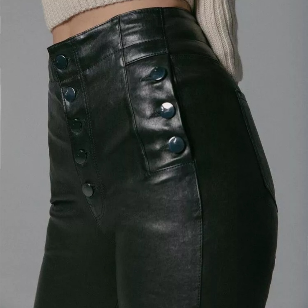 J BRAND NATASHA HIGH-RISE LEATHER SKINNY SZ 24